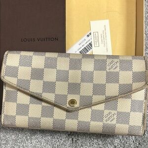Louis Vuitton Beige and Gray Checkered Wallet